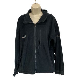 Columbia Titanium Mens Fleece Light Jacket Size Small Black 3 Zip Pockets